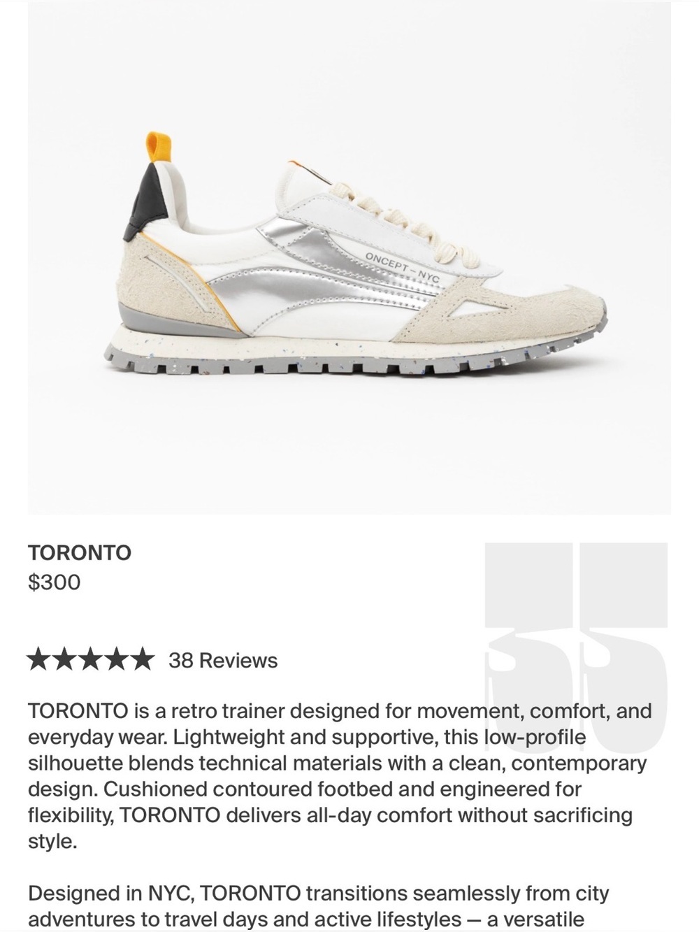 Oncept NYC Toronto Sneakers Men’s 9 Women’s 10.5-11 suede & fabric silver white - Picture 2 of 15